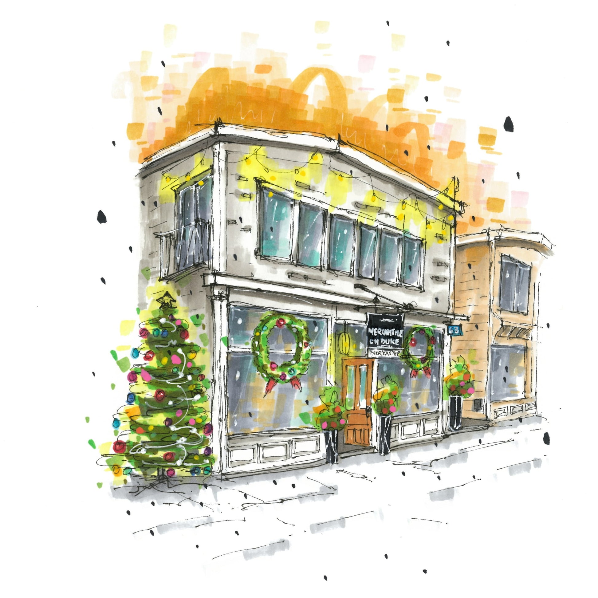 Mercantile on Duke Street Chester, Print, Downtownsketcher, Wynand van Niekerk, DTS0087