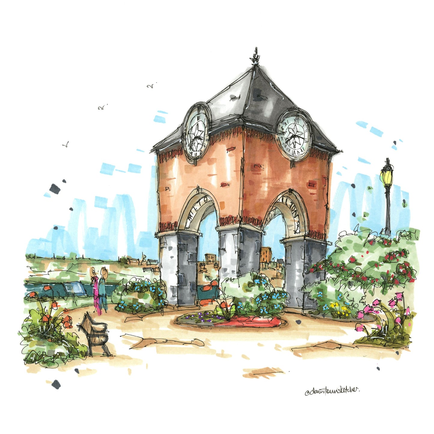 Milton Clock Tower Park, Yarmouth - Greeting Card