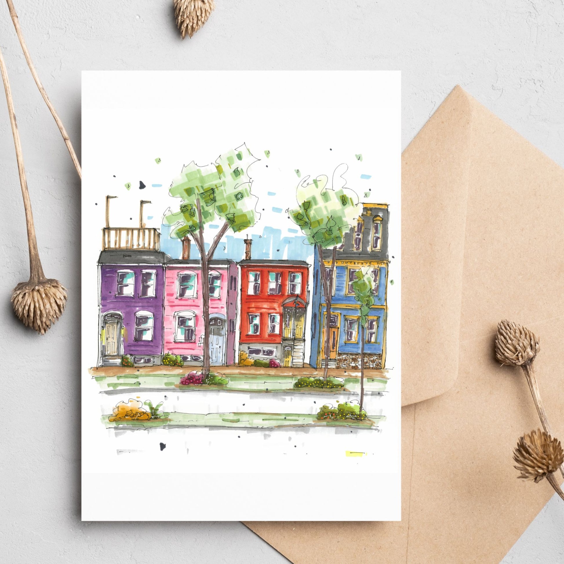 North Park Street, North End, Halifax, Greeting Card, Urban Sketch, Downtown Sketcher, Wynand van Niekerk