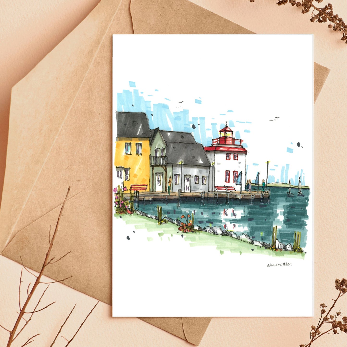 Northumberland Fisheries Museum & Lighthouse, Pictou Wharf -  Greeting Card