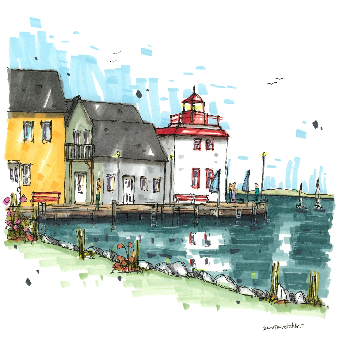 Northumberland Fisheries Museum & Lighthouse, Pictou Wharf -  Greeting Card