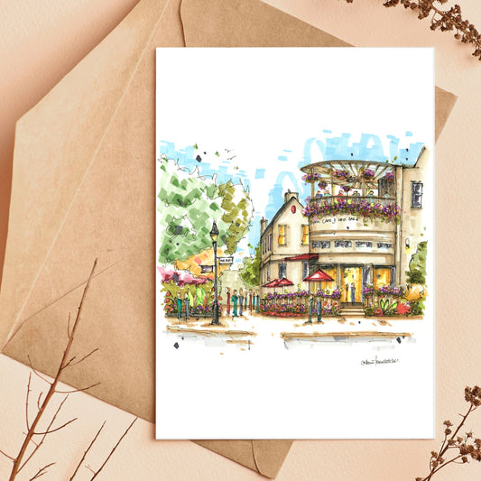 Shaw Cafe and Wine Bar street scene, Niagara on the Lake Greeting Card