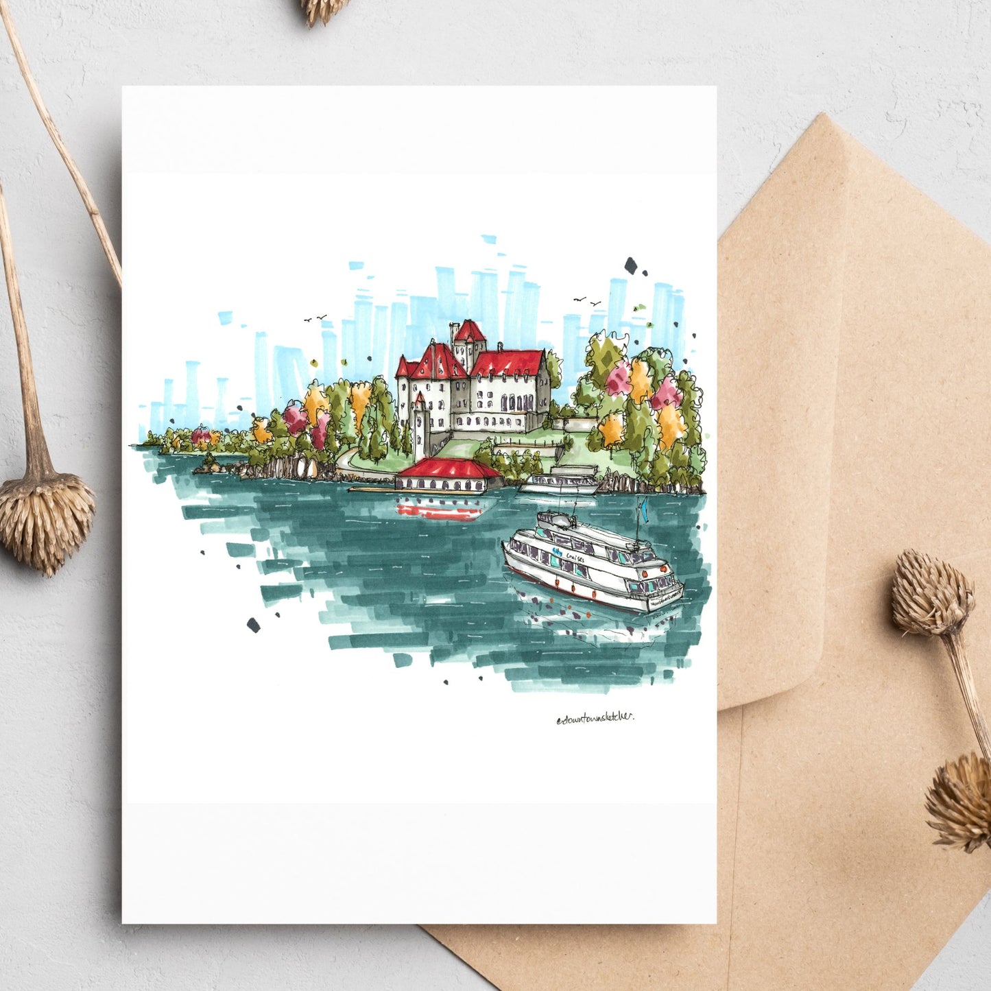 Singer Castle on Dark Island, Thousand Islands -  Greeting Card