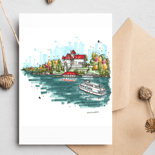 Singer Castle on Dark Island, Thousand Islands -  Greeting Card