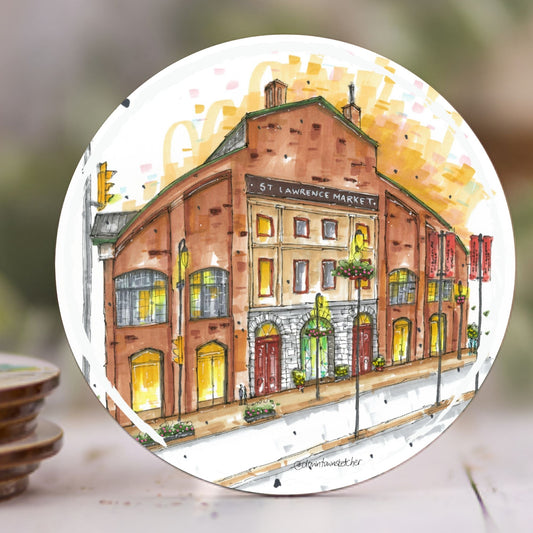 St Lawrence Market Toronto - Downtown Coasters by Downtown Sketcher (3)