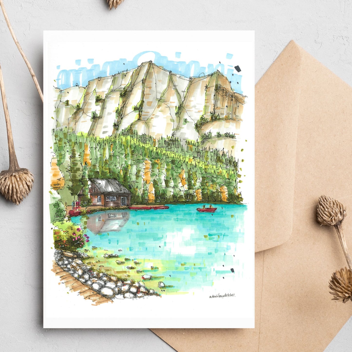 The Boathouse at Fairmont Chateau Lake Louise, Alberta, Greeting Card