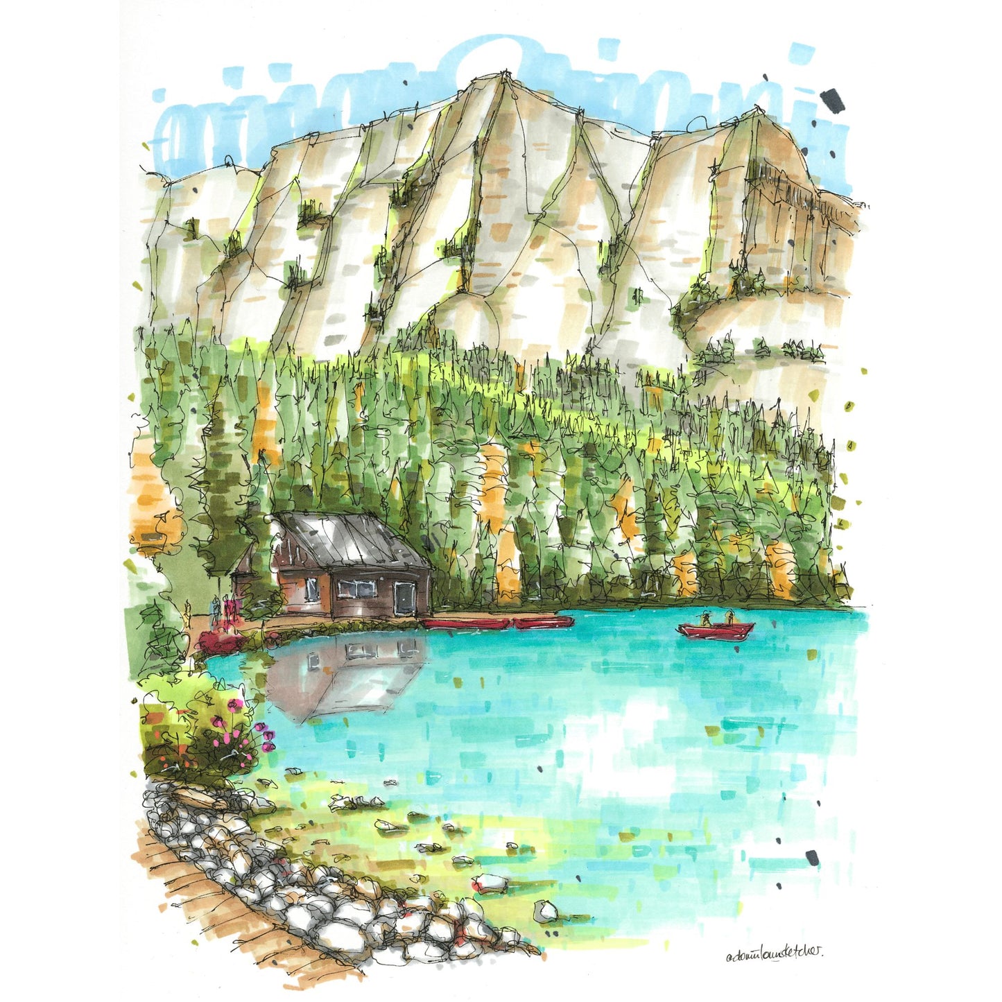 The Boathouse at Fairmont Chateau Lake Louise, Alberta, Greeting Card