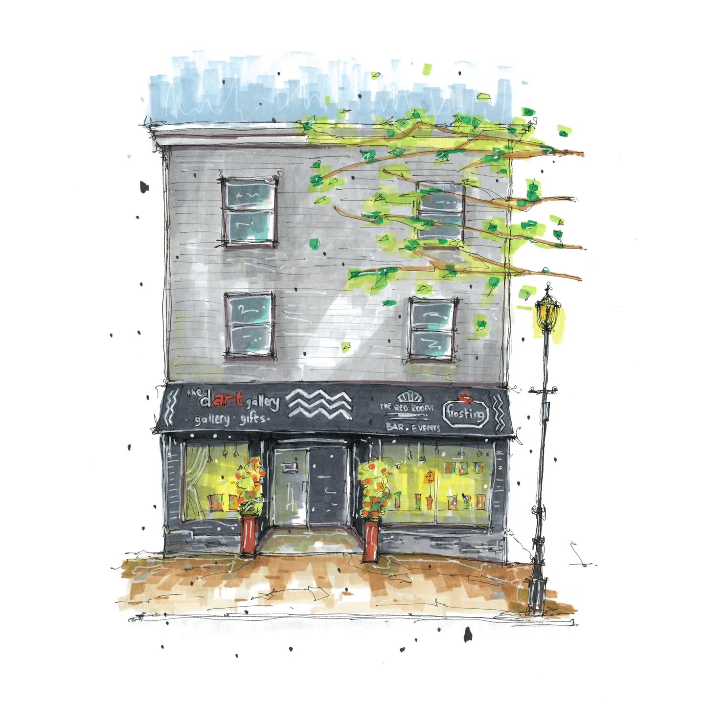 The Dart Gallery, Dartmouth, Nova Scotia, Greeting Card, Downtownsketcher, Wynand van Niekerk, DTS0065