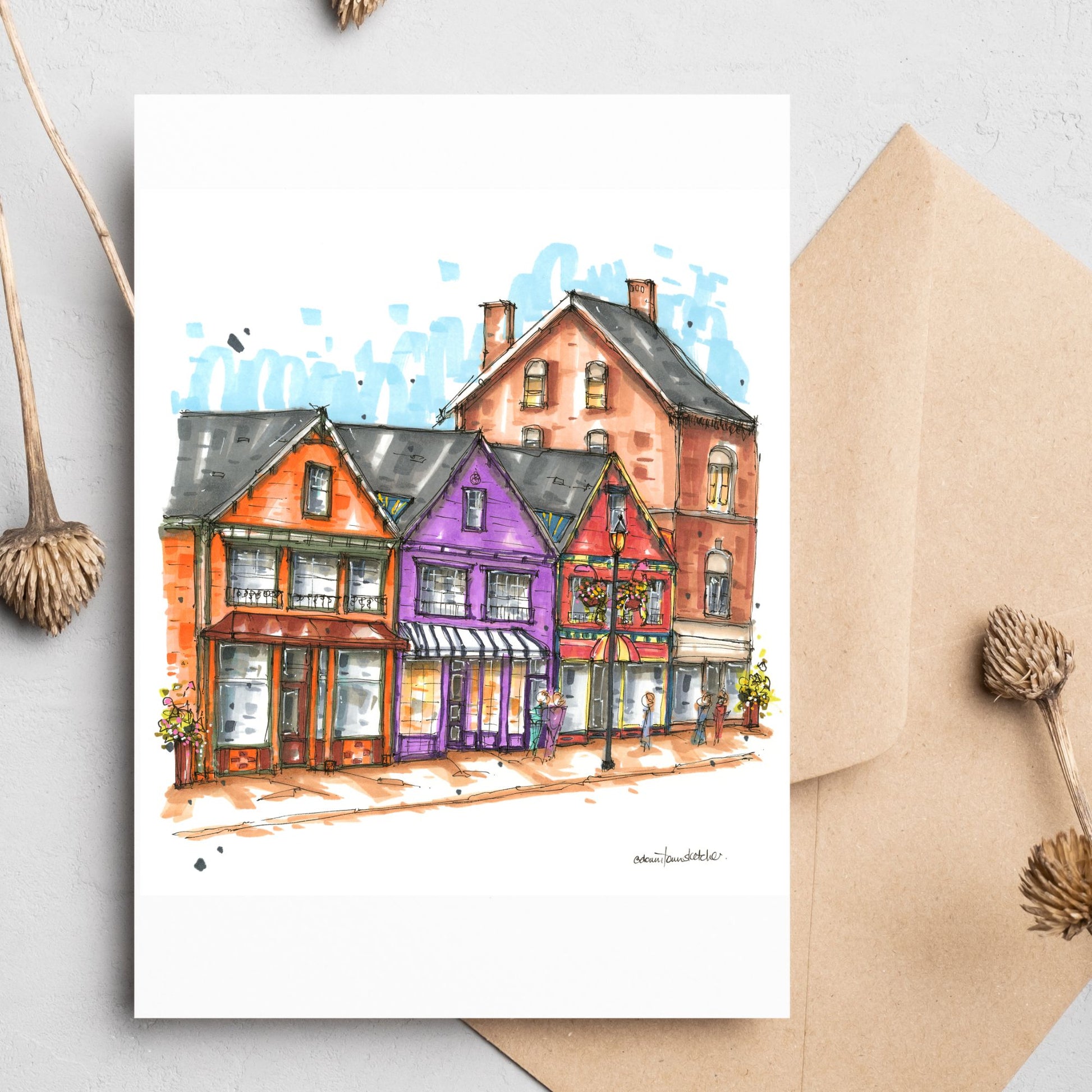 The Three Painted Ladies, Yarmouth - Greeting Card