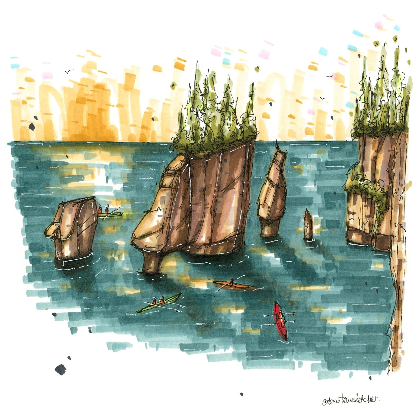 Tide in, Hopewell Rocks, New Brunswick, Greeting Card