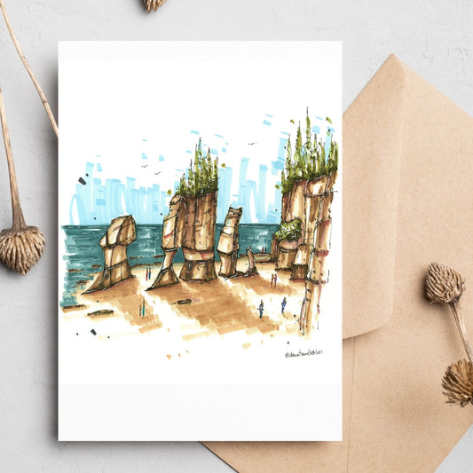 Tide out, Hopewell Rocks, New Brunswick, Greeting Card