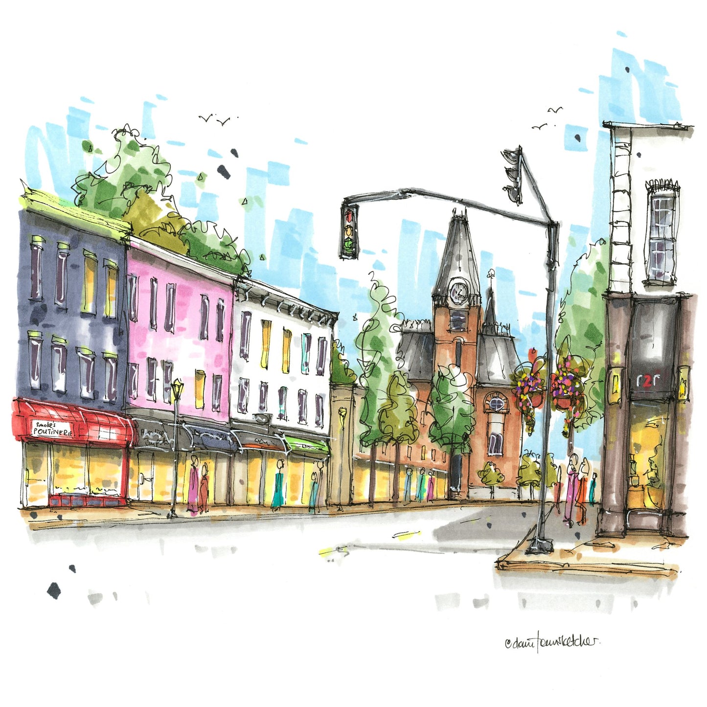 York Street & Fredericton City Hall, New Brunswick, Greeting Card