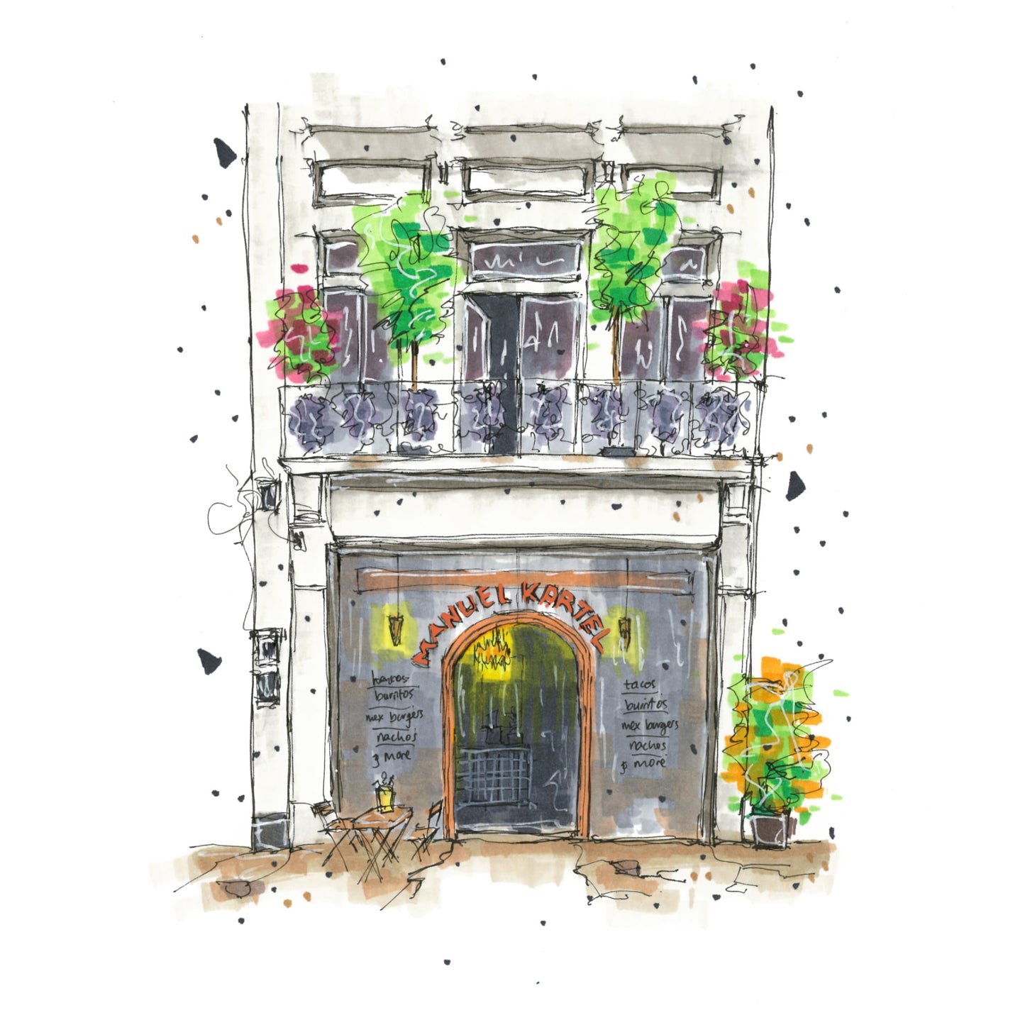 DTS0026 - Manuel Kartel, Storefront Sketch, Art Print - Artwork Print Sketch 2 - Downtown Sketcher