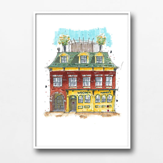 DTS0029 - The Wooden Monkey Halifax Nova Scotia Sketch, Art Print - Artwork Print Sketch 2 - Downtown Sketcher