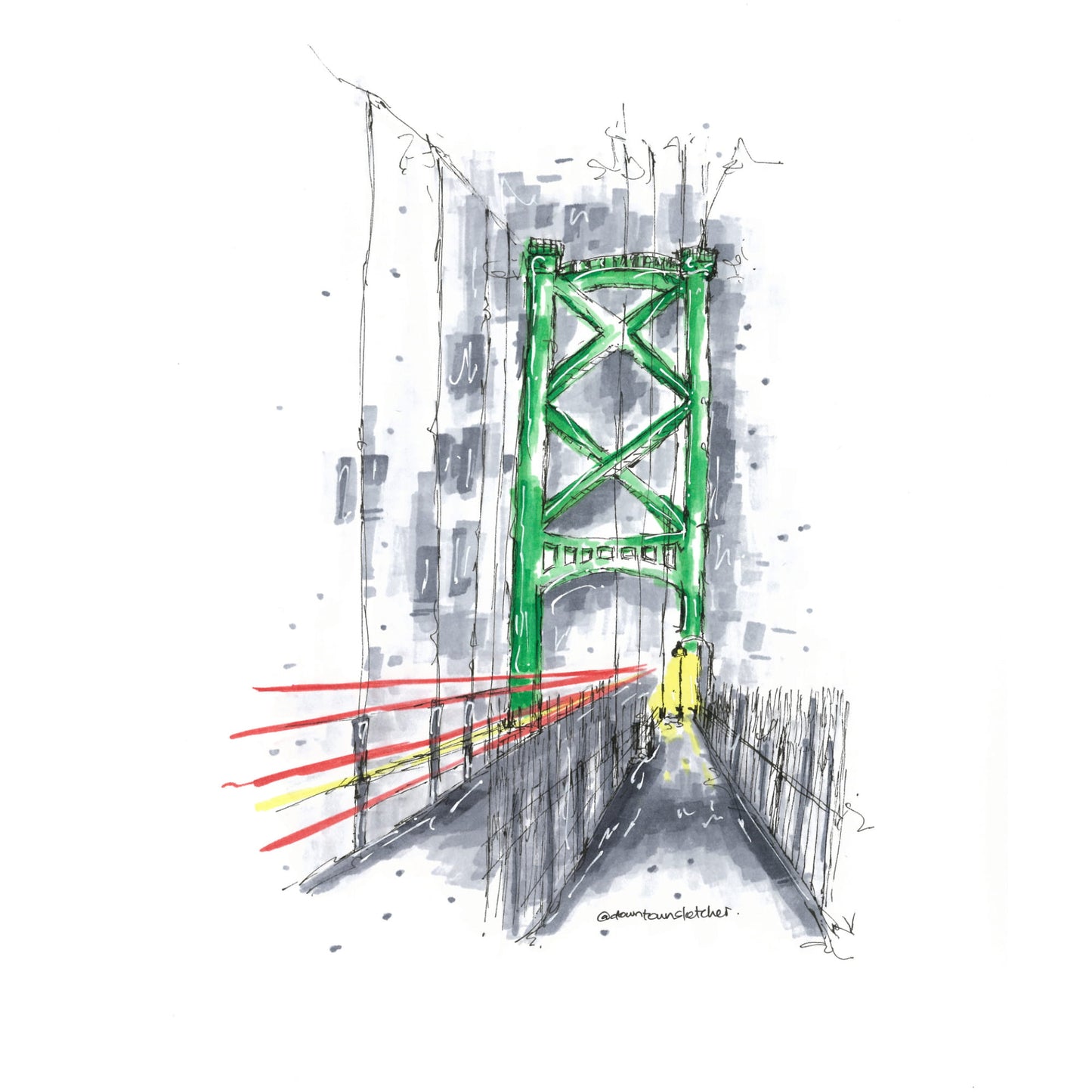 Macdonald Bridge Halifax - Artwork Print Sketch 2 - Downtown Sketcher