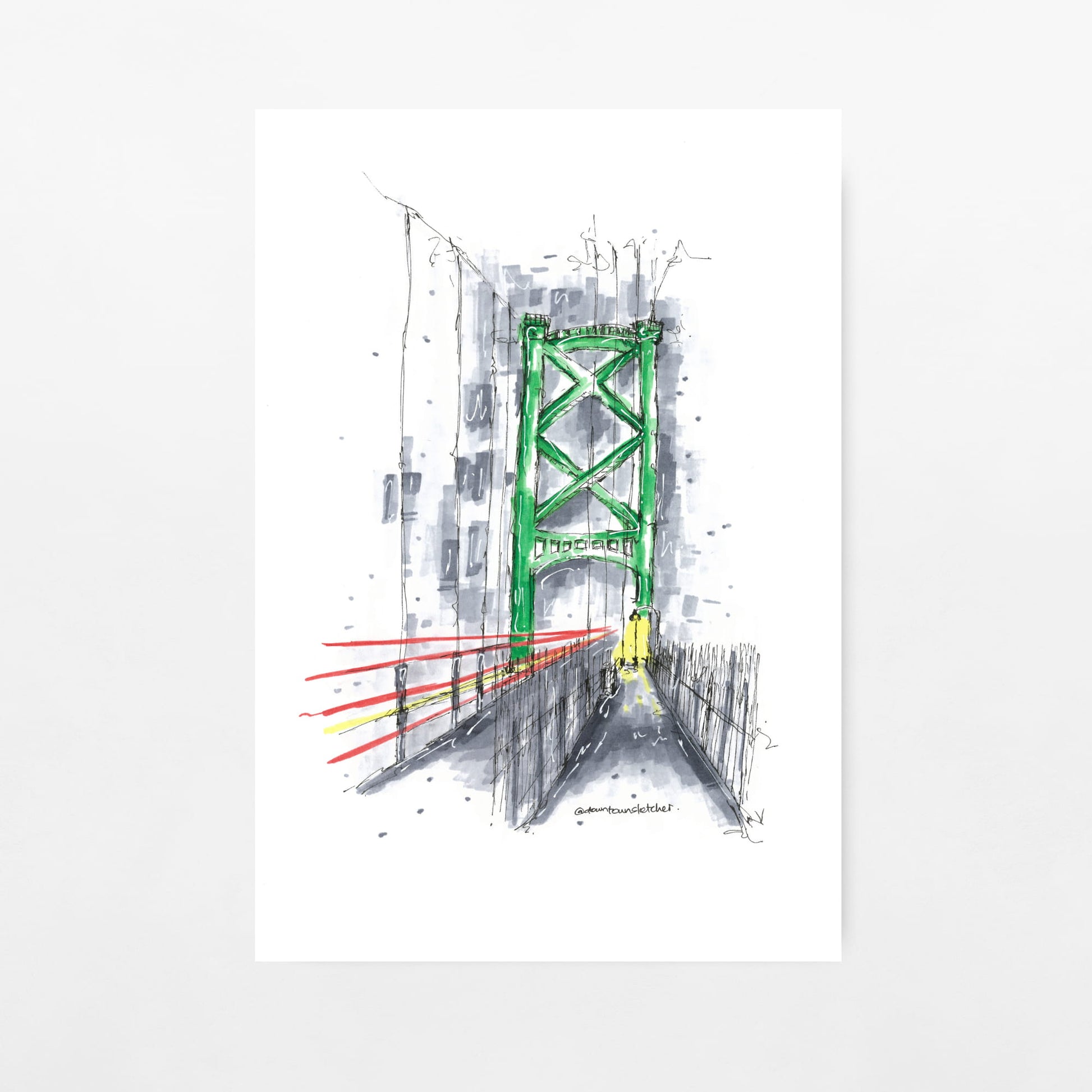 Macdonald Bridge Halifax - Artwork Print Sketch 2 - Downtown Sketcher