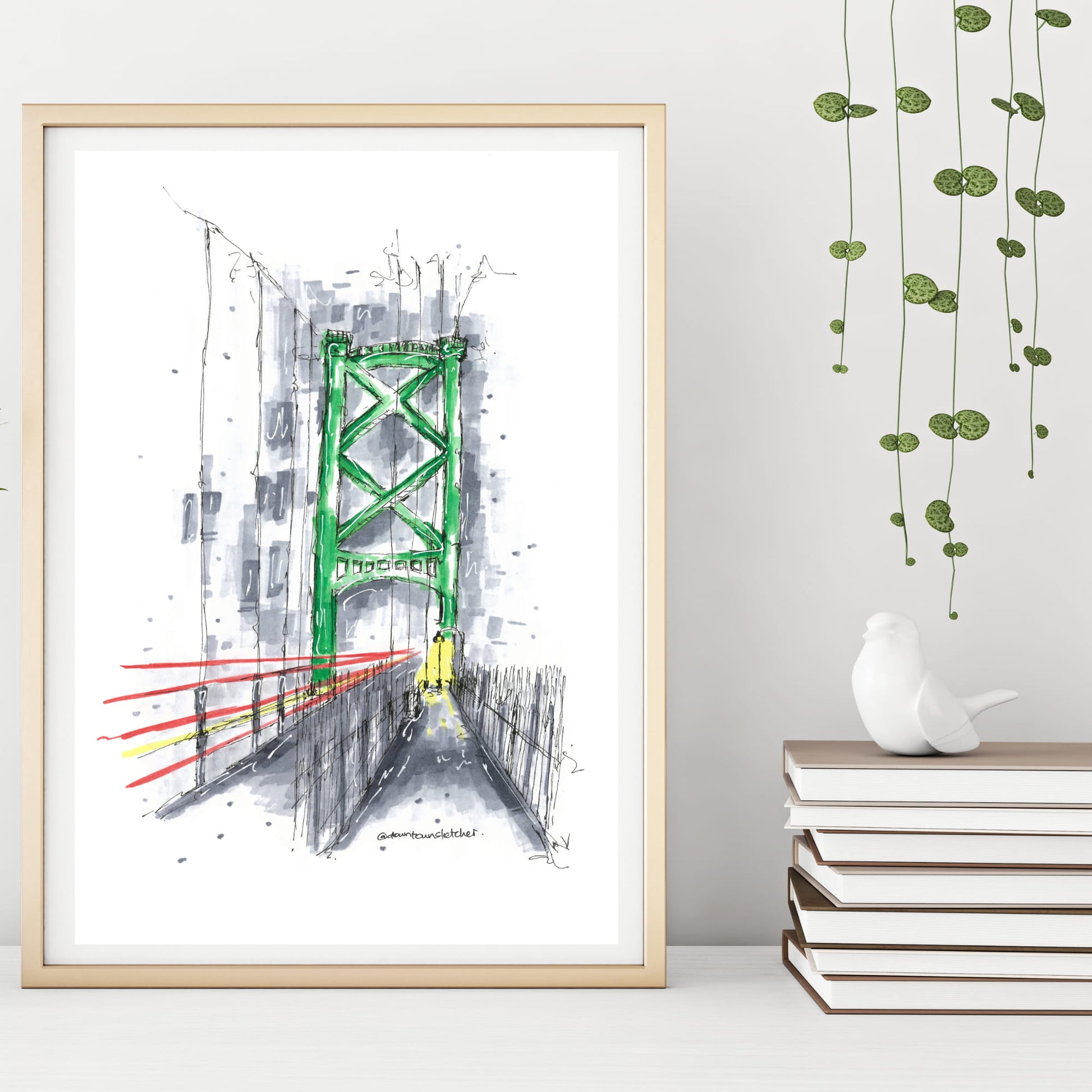 Macdonald Bridge Halifax - Artwork Print Sketch 2 - Downtown Sketcher
